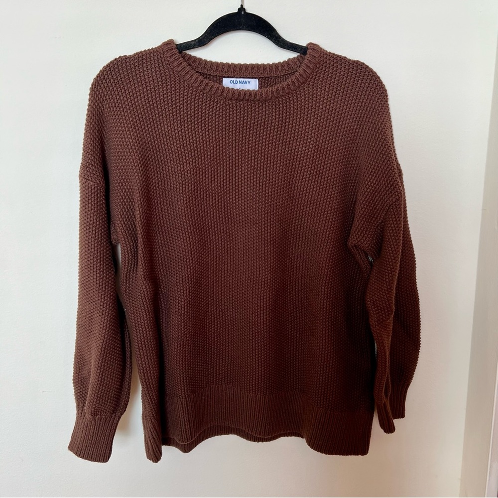 Old Navy Brown Textured Tunic Knit Sweater